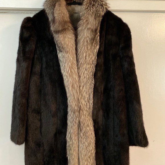 Jackets & Blazers - Mink coat with fox trim.